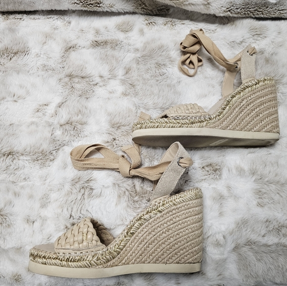 Vince Camuto Shoes Womens 9 M Beige Espadrille Platform‎ Wedge Sandals Brisshel - Picture 9 of 10